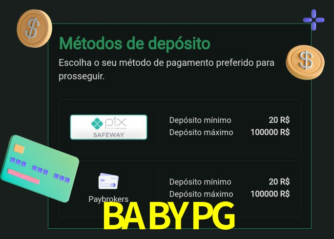 O cassino BABYPGbet oferece uma grande variedade de métodos de pagamento